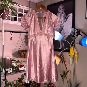 pink.linen dress Sleeveless Linen A-Line Dress with Tie Waist, Summer Linen Dress, Linen Wrap Dress, Linen Midi Dress, Pink Linen Dress for Women, Linen Clothing, L /